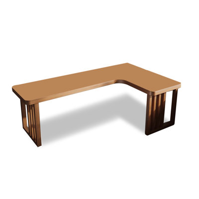Bureau d'écriture en L en bois massif
