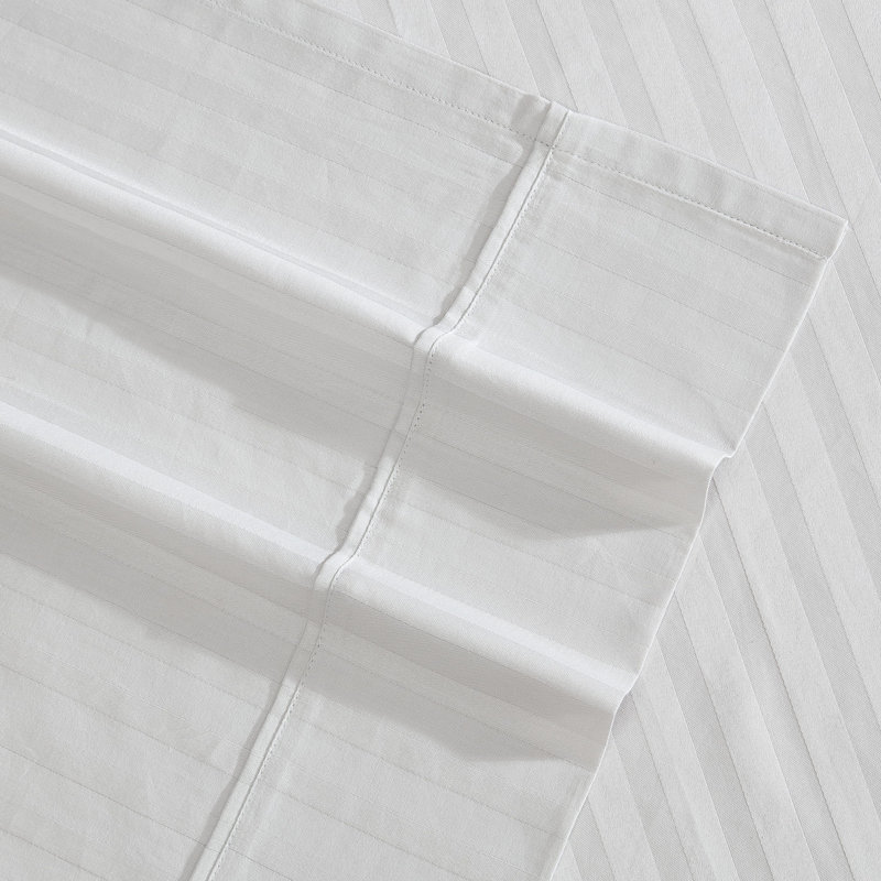 Dobby 100% Cotton Standard Sheet Set, King Sheet Set with 2 Pillowcases, Pastel Gray