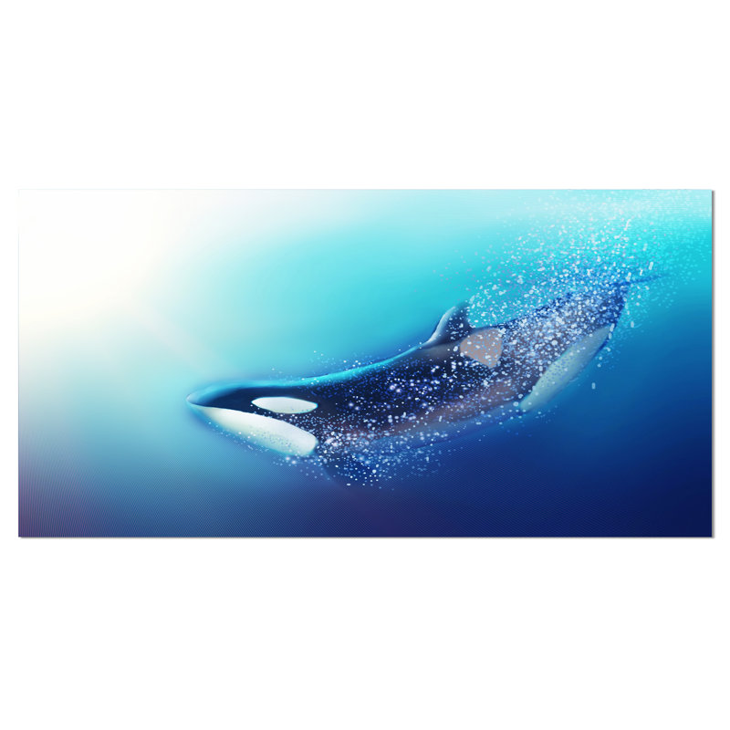 «Killer Whale and Sea», reproduction de photo sur toile tendue, H 16 po x l 32 po x P 1 po