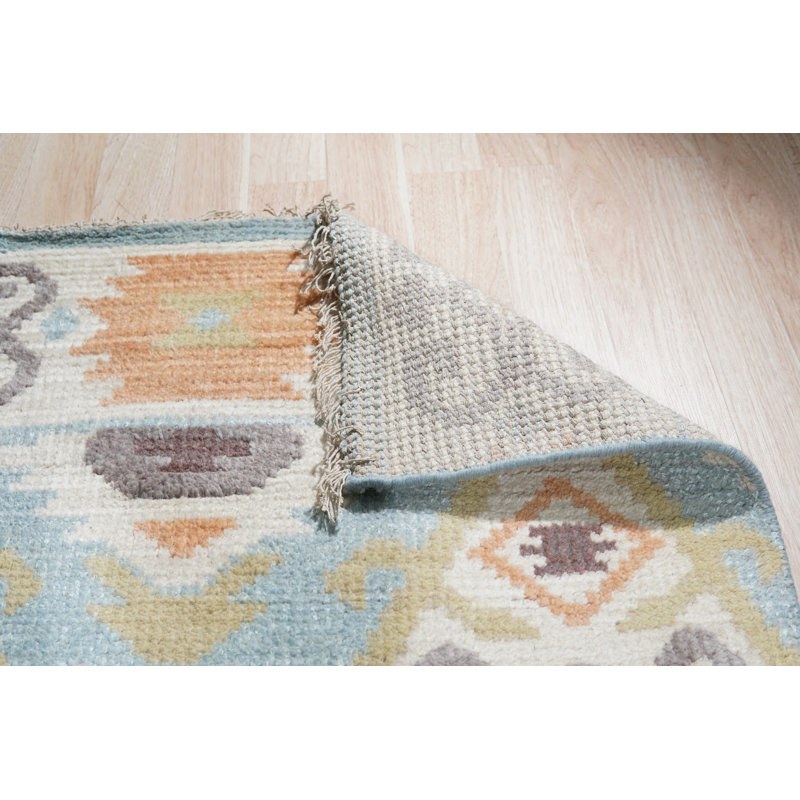 Handmade Wool Geometric Area Rug, 6' x 9'