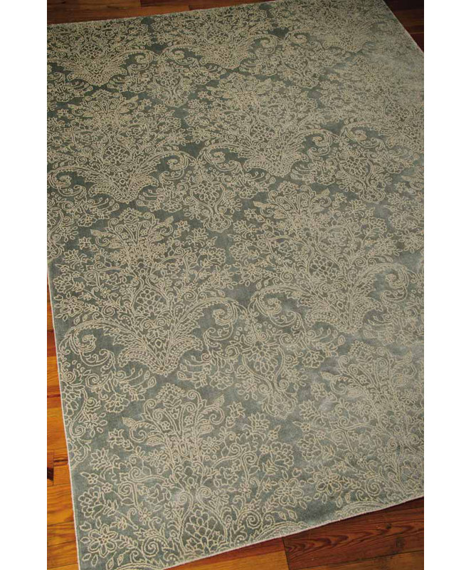 Platine Floral Area Rug in Marine/Beige, Rectangle 7'6" x 10'6"