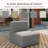 Patio Linen Armless Sofa, Outdoor Patio Single Sofa with Cushions-1046469419
