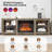 Farmhouse 70'' TV Stand For Tvs Up To 70'' With 23'' Electric Fireplace And Adjustable Shelves-367462667