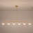 6-light Linear Chandelier Sputnik Chandelier Electroplated Gold Chandelier For Dinning Room