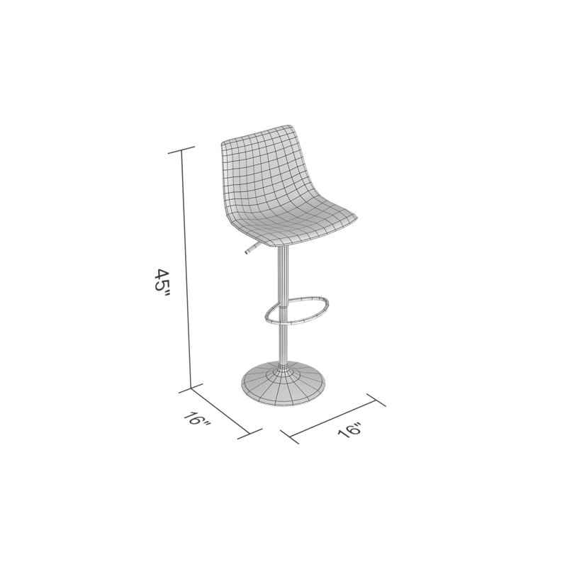Tabouret pivotant à hauteur réglable Kistin, Gris clair