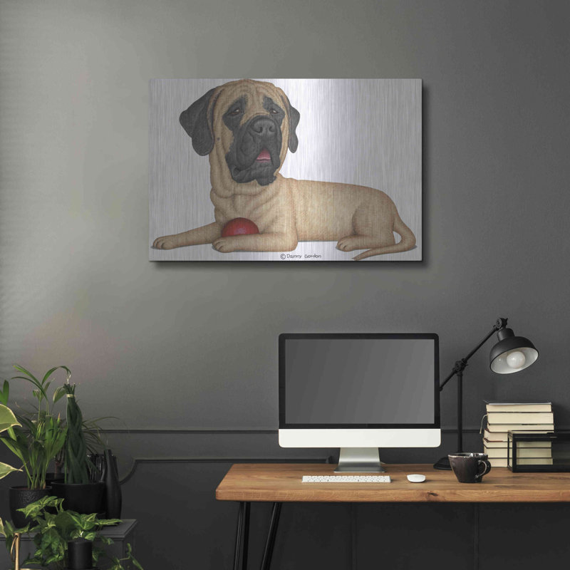 «Mastiff Red Ball» par Danny Gordon, H 24 po x l 36 po