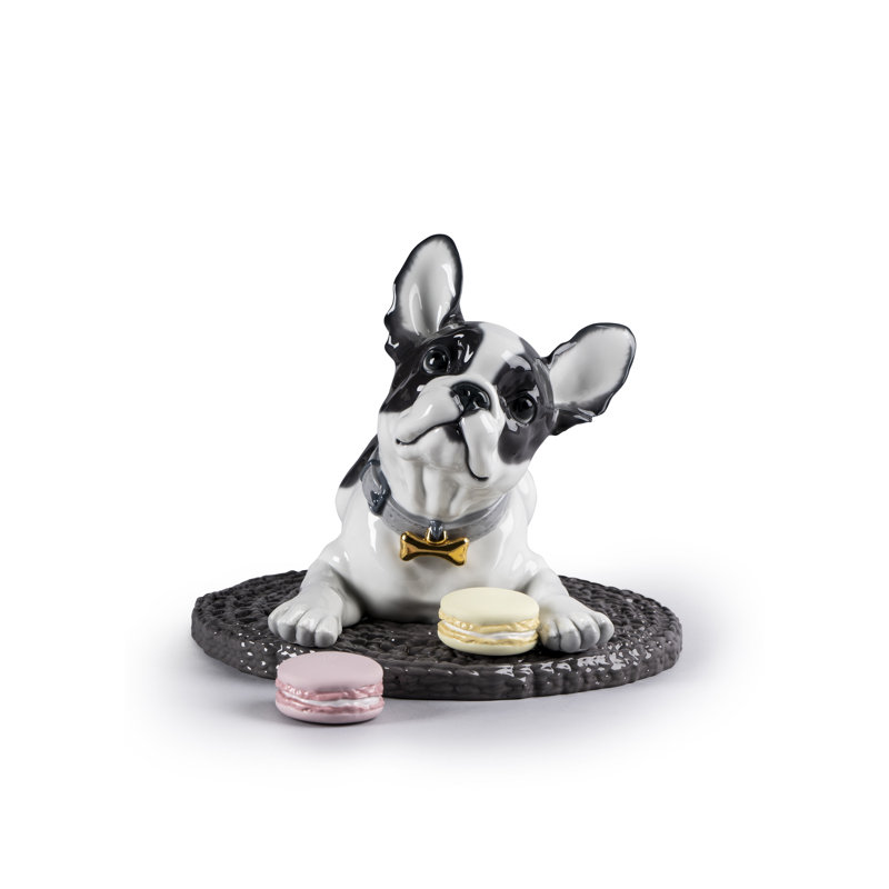 French Bulldog with Macarons Dog Figurine