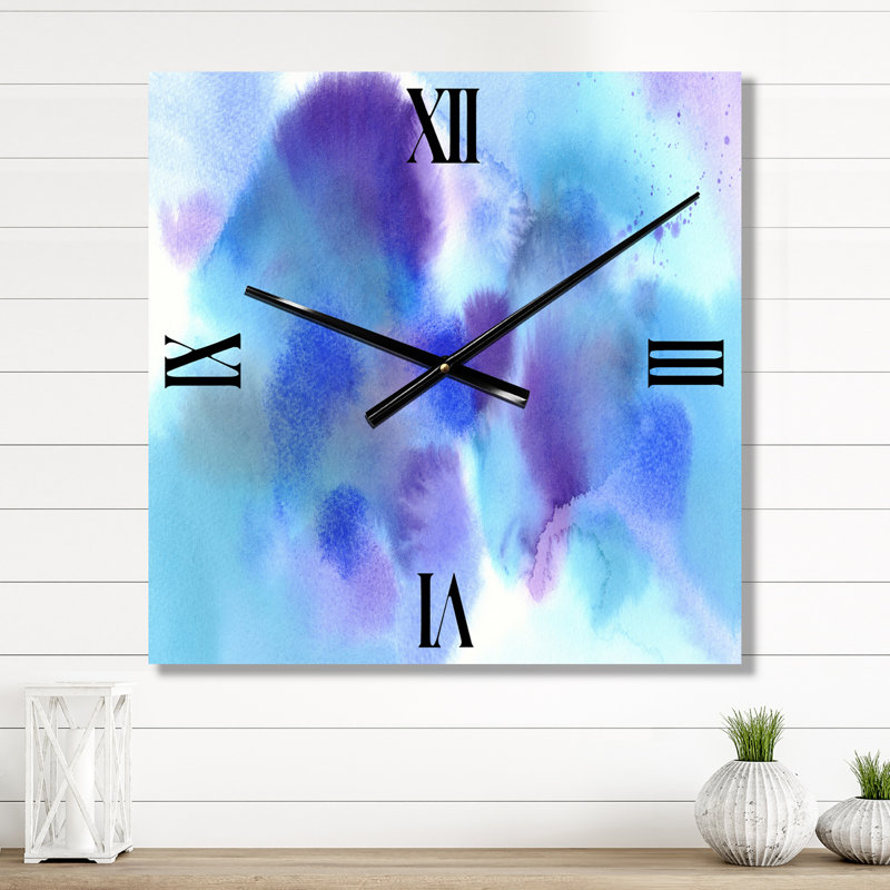 Horloge murale moderne bleu et violet Cloudscape, Grand