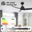 Vaczon 42" Modern Propeller Smart Dimmable LED Ceiling Fan with APP and Remote Control, 3CCT Lights, 6-Speed Reversible DC Motor, Timer, 6"/10" Downrods-406586915