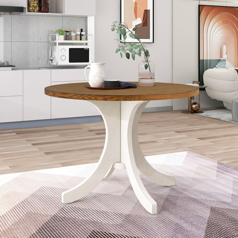 Table de salle à manger ronde en bois massif de petite taille MidMA Century