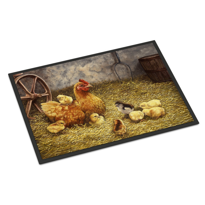Tapis d'extérieur antidérapant pour poule et poules Dharm, Rectangle 2 pi x 3 pi