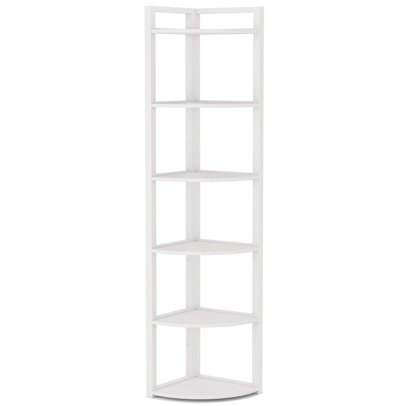 Étagère de coin à 6 niveaux, petite étagère de coin, Blanc