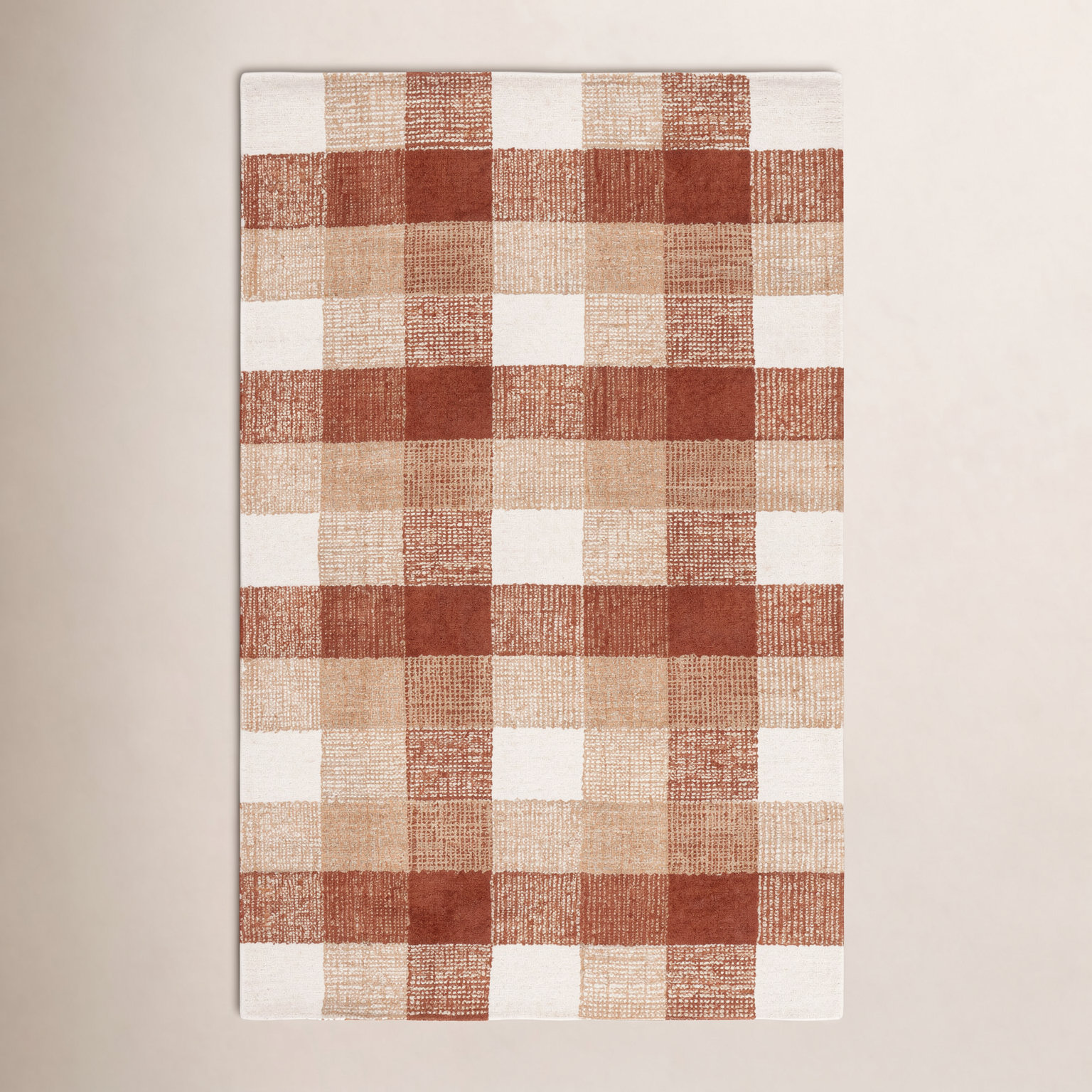 Hand-Tufted Wool Plaid Rug, Rectangle 8' x 10'