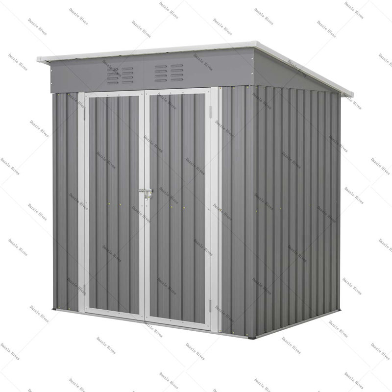 Metal Storage Shed for Garden Tools Lockable Door With Floor Frame