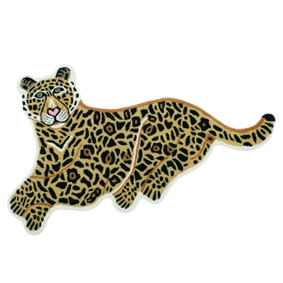 Tapis yogique en laine à motif léopard Fall-Leaf de Mirzapur 