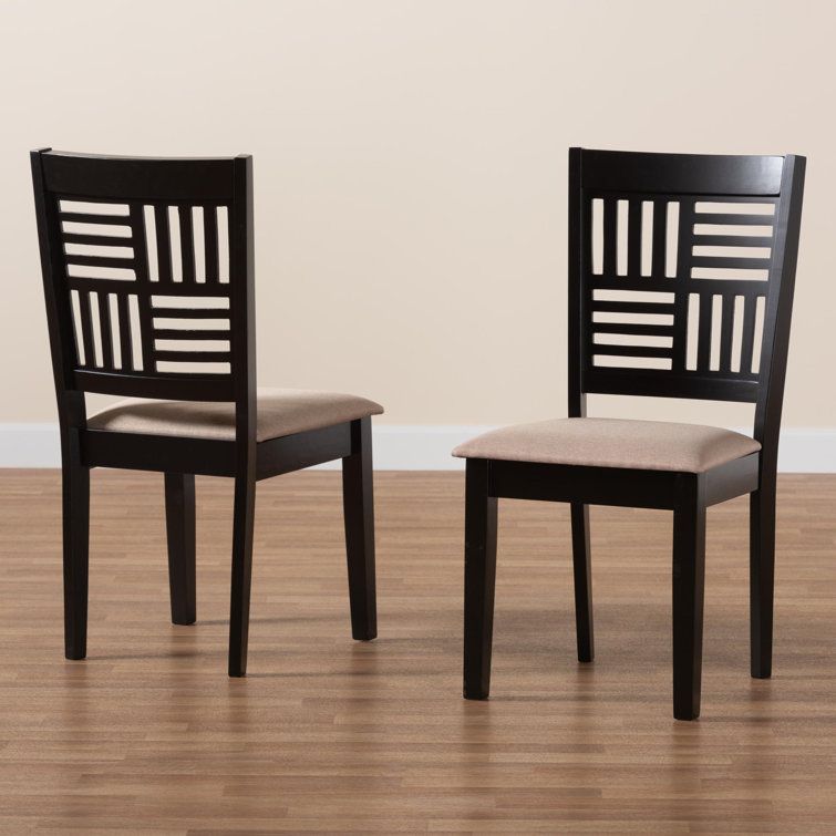 Baxton Studio Louis Beige and Black Finished Wood 2-Piece Dining Chair Set