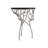 Twig Black Marble & Recycled Metal Accent Table – Sculptural Silver Base (19") 