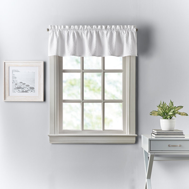 Cantonnière à motif floral DKY, Blanc