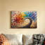 Toile, art mural papillon coloré, tronc de pierre, peinture murale-668236020