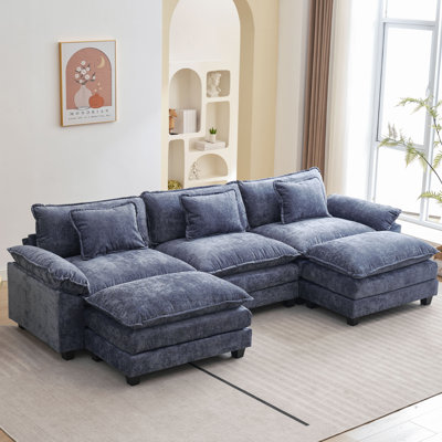 Canapé modulaire en U avec deux repose-pieds de 120 po Praylow