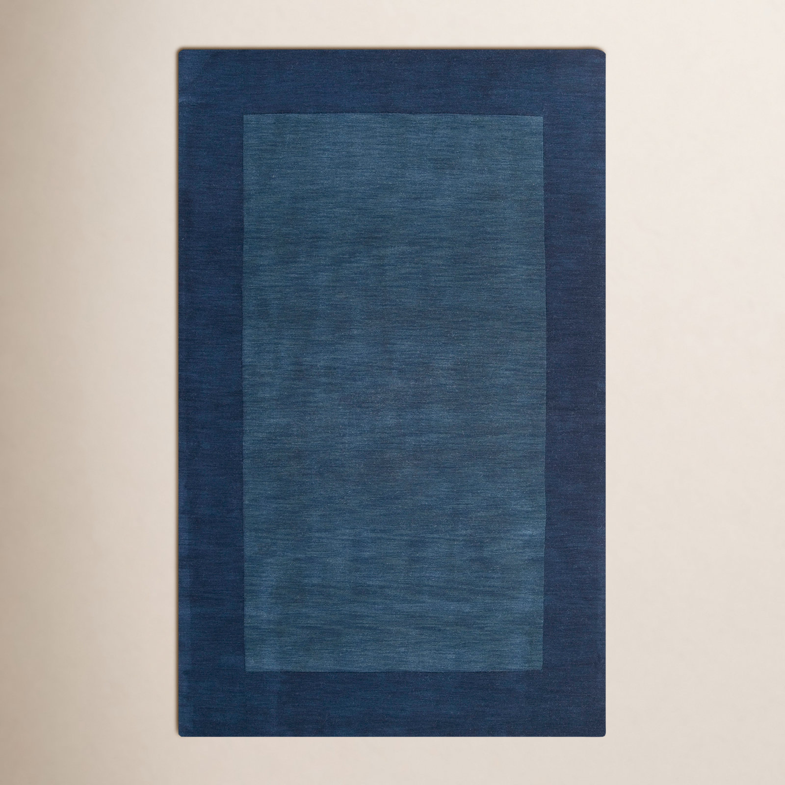 Dolma Navy Hand-Loomed Wool Rug, Rectangle 5' x 8'