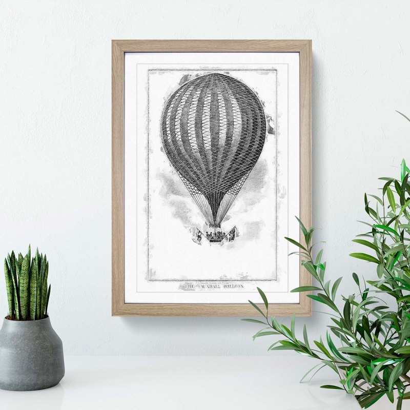 Hot Air Balloon by John Wise - Framed Print, Oak Framed, 36cm H x 27cm W x 2cm D
