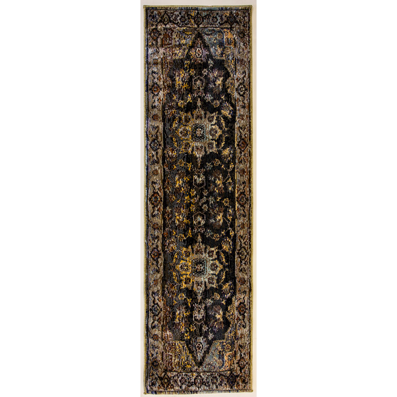 Tapis bleu / brun clair Lawnmont, Tapis de couloir : 2 pi 2 po x 7 pi 7 po