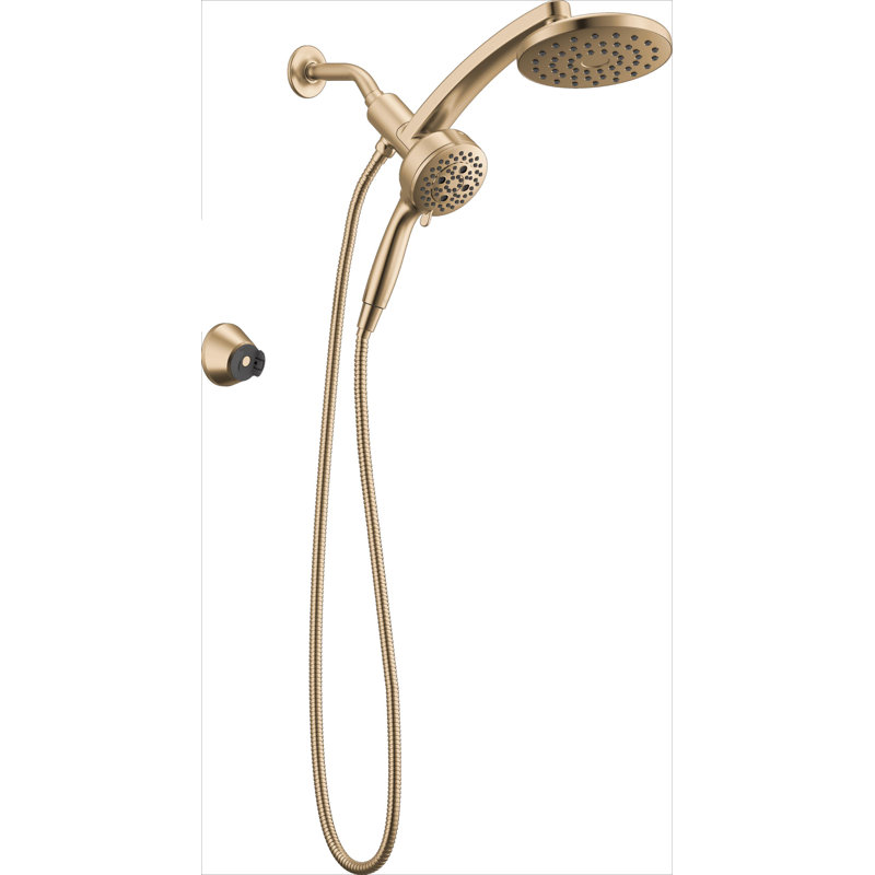 7-Setting PivotPro 3-in-1 Combination Shower Head with ProClean High Pressure Spray 2.5 GPM Brushed Gold