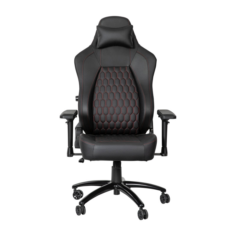 Fauteuil de jeu ergonomique avec accoudoirs 4D, appui-tête et soutien lombaire, Noir / rouge