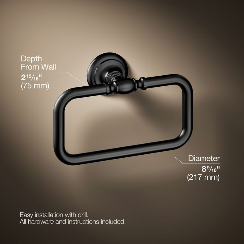 Artifacts® Towel Ring, Matte Black