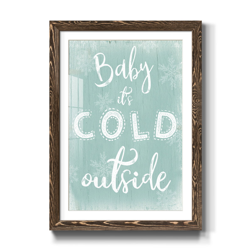 Froid à l'extérieur - Impression de cadre photo sur papier, H 37,5 po x l 27,5 po x P 1,5 po, Cadre noyer