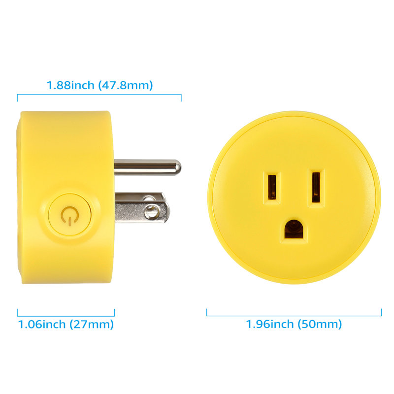 Smart Plug Work With Alexa, Mini Smart Outlet Wifi Plug Google Home Assistant Voice Control, Yellow