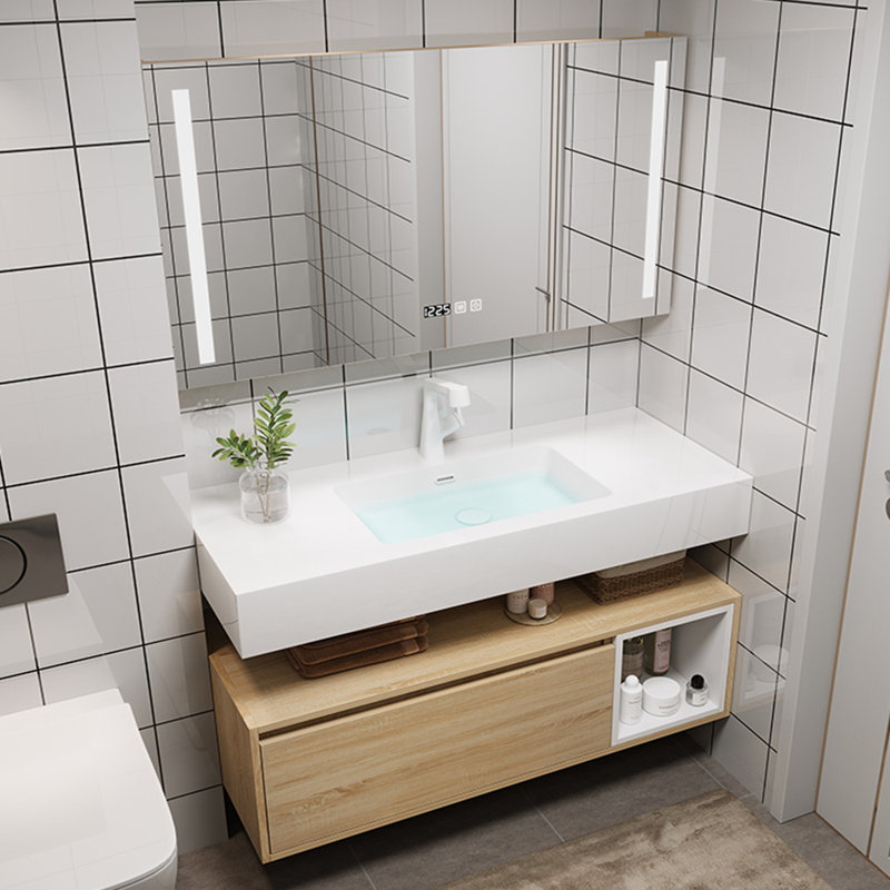 Japanese light luxury simple bathroom cabinet