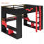 Lit mezzanine double en bois avec prise de courant et ports USB / Type-C, gestion des câbles intégrée et lumière RVB-1247090274