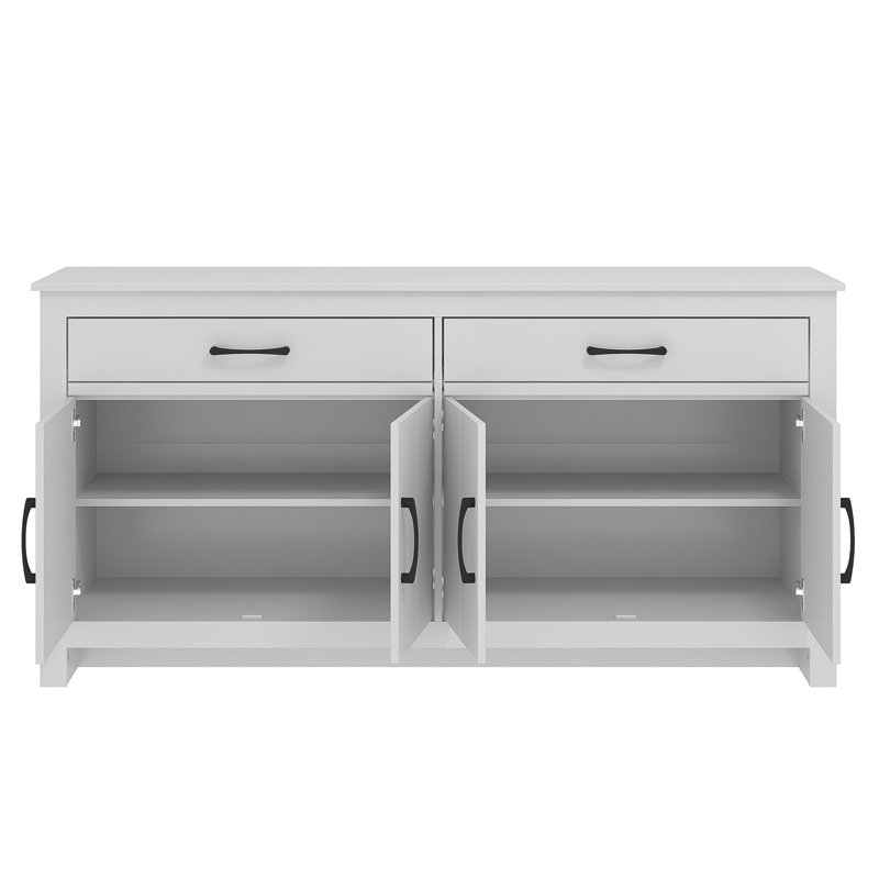 Limestone 4 Door 2 Drawer Multifunctional Sideboard, White