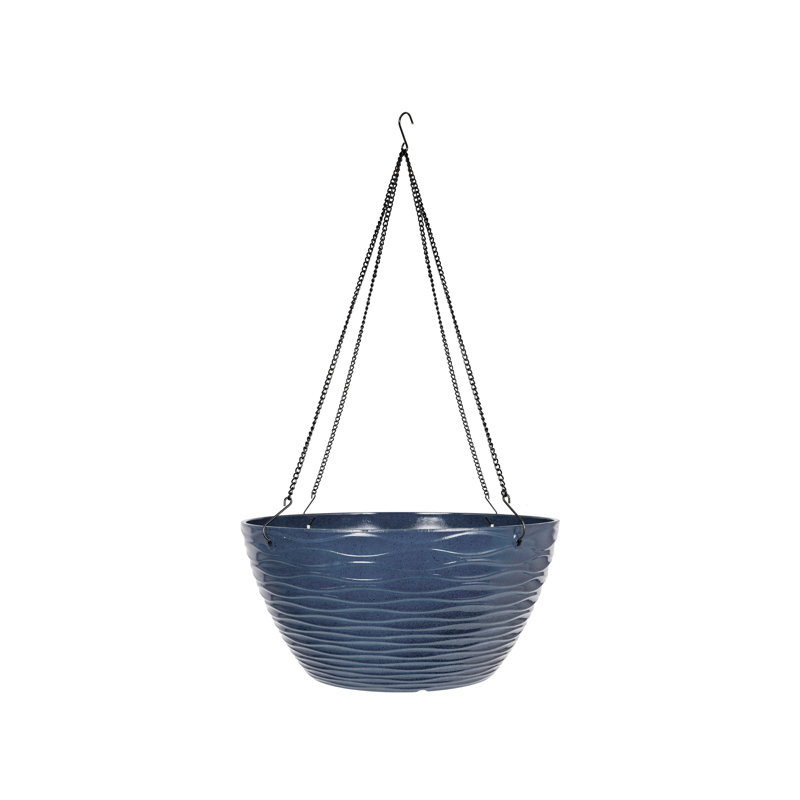 Brelyn Lightweight Recycled Plastic Windermere Plant Pot - Plastic, Blue, 17cm H x 35cm W x 35cm D