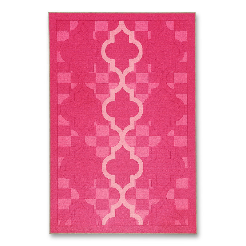 Tapis rose tissé à envers lavable Mosso, 4'7" x 6'7"
