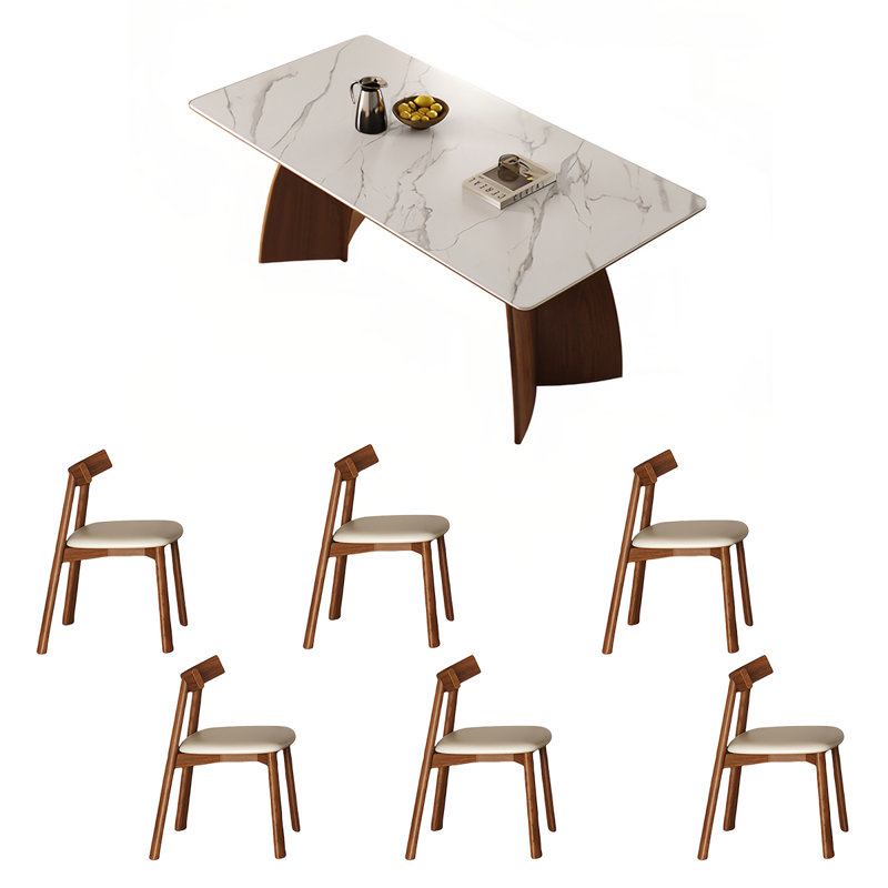 Ensemble de table de salle à manger rectangulaire et chaises, H 29,52 po x L 55,11 po x l 31,49 po