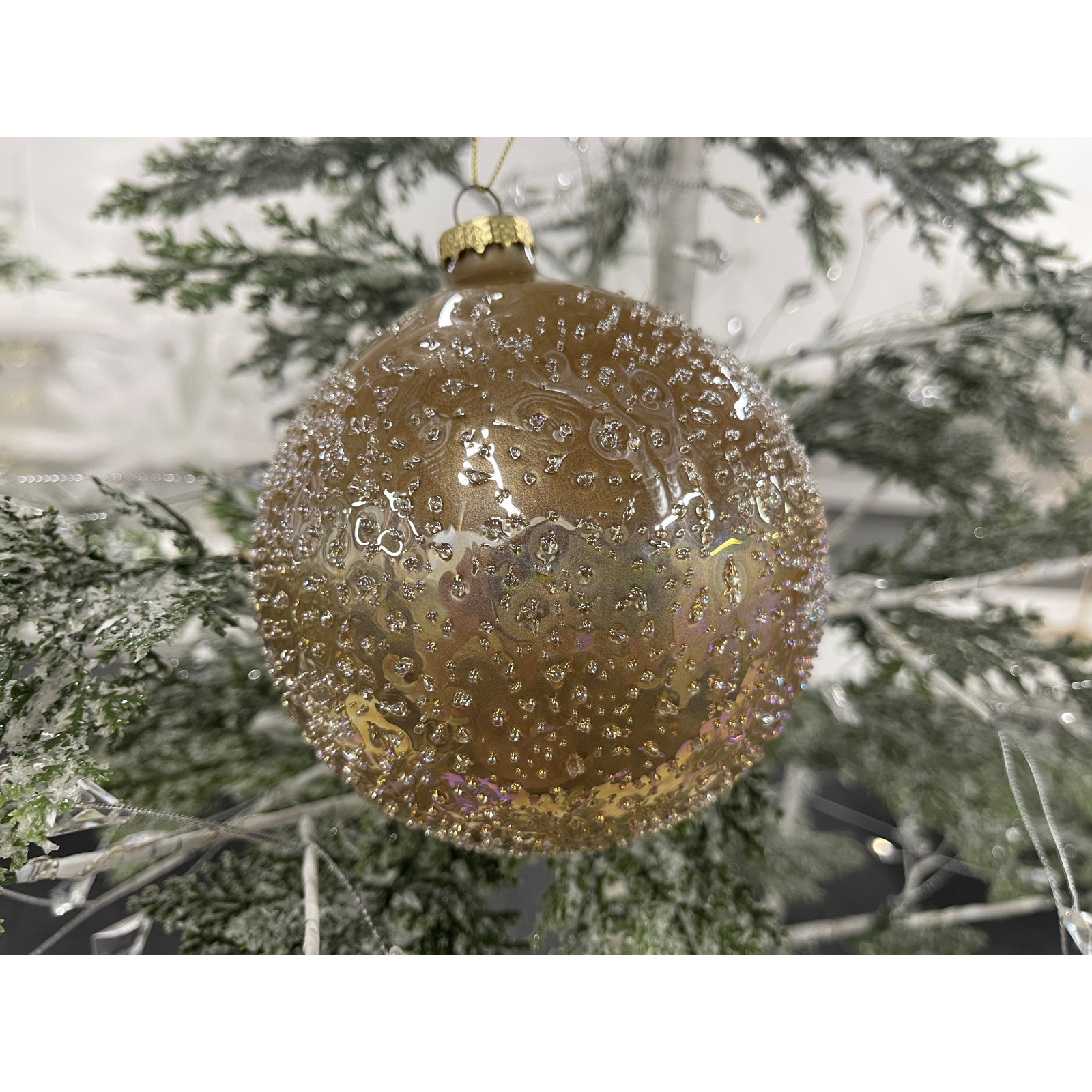 Cele 4.75'' Glass Animals Ball Ornament, Dark Gold