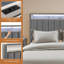 Ensemble de chambre à coucher 3 pièces, cadre de lit rembourré avec station de charge et lumière DEL et deux tables de chevet-1676073211-1676073209