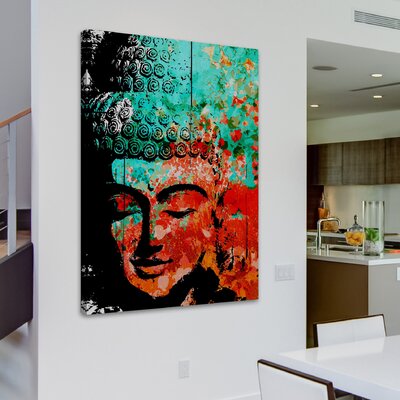 Buddha Green Red' by Rick Martin Painting Print on Wrapped Canvas -  Marmont Hill, MH-RICMAR-05-C-36