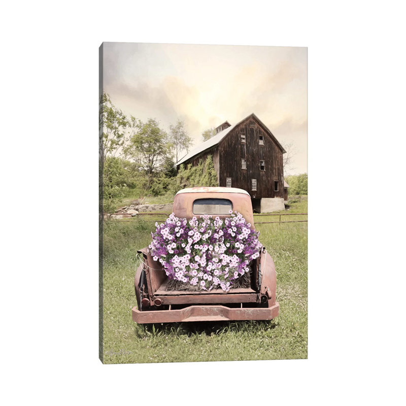 Camion pétunia - Giclée sur toile tendue avec châssis, H 60 po x l 40 po