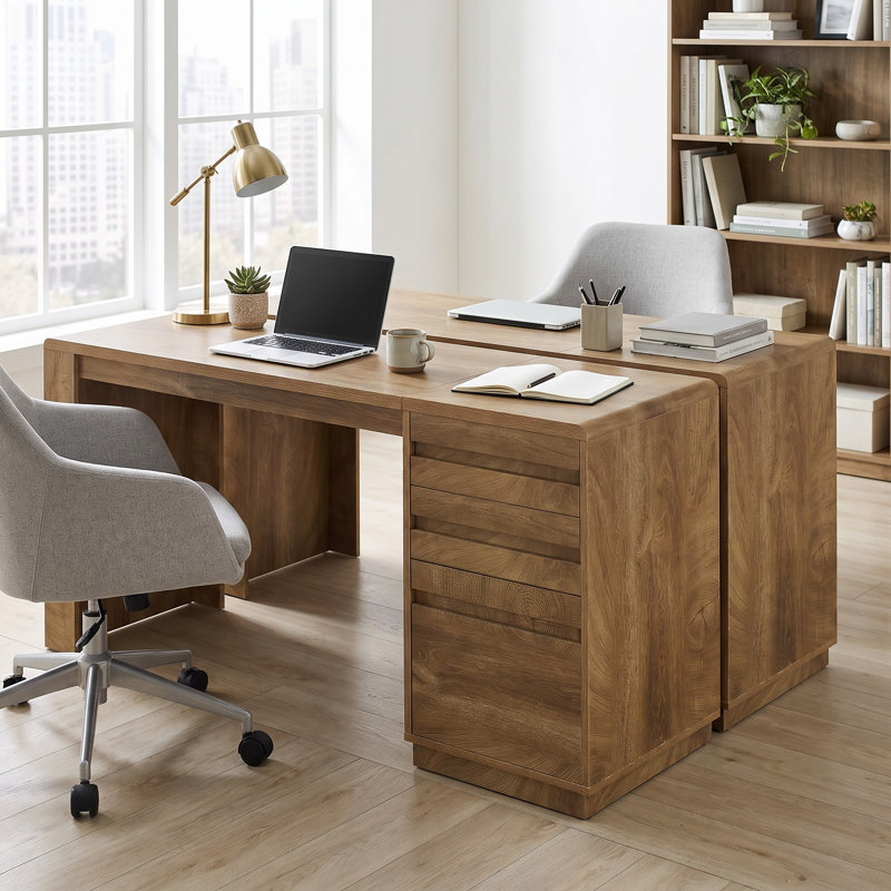 Bureau 55 po avec 3 tiroirs, Brown