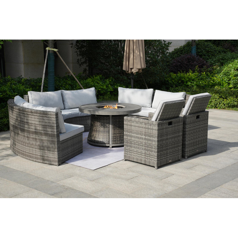 Areefa 8 - Person Patio Conversation Set with Cushions