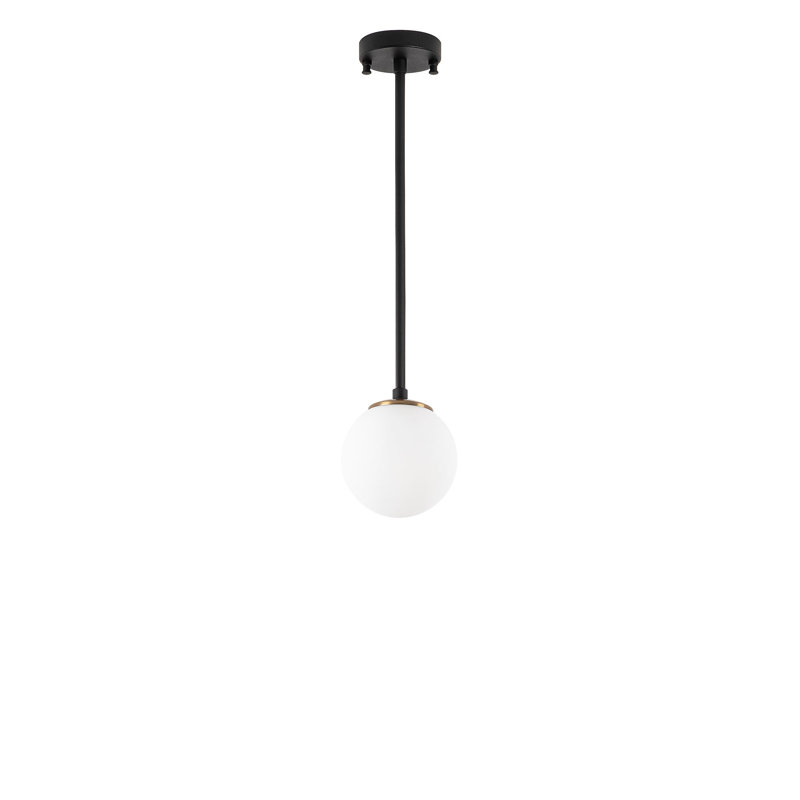 Luminaire suspendu sphère 1 lumière Madiun, Noir
