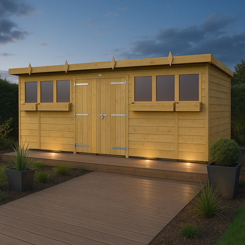 16ft x 8ft Pent Summer Shed