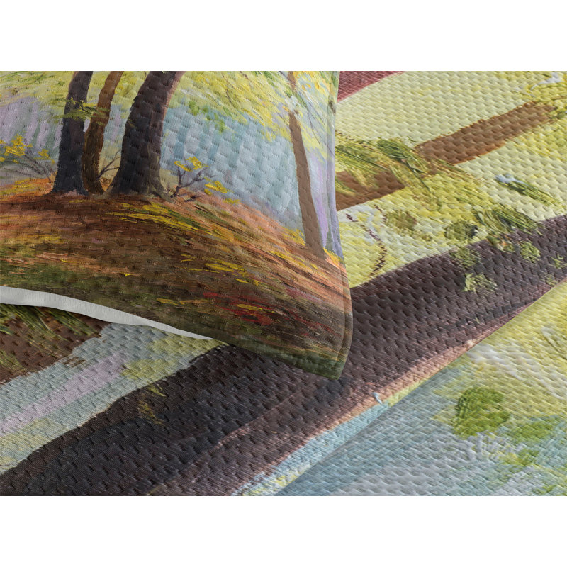 Rustic Polyester Floral Coverlet