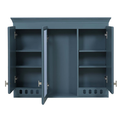 35 Inch Wall-Mount All-in-One Mirror Cabinet with Adjustable Shelves, Soft-Closing Hinges, for Bathroom, Living Room, and Bedroom Storage