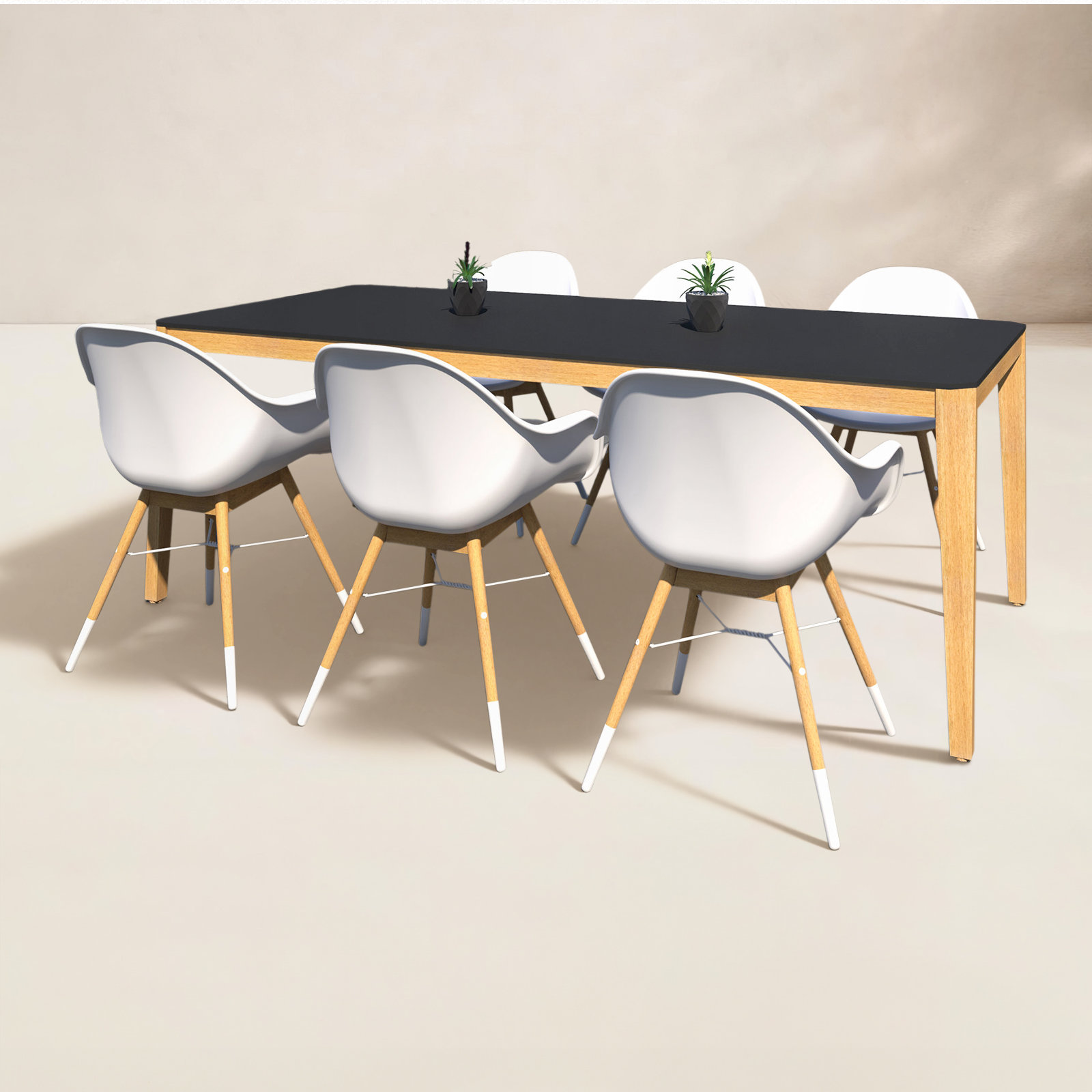 Garrelt 85" Eucalyptus Patio Dining Set