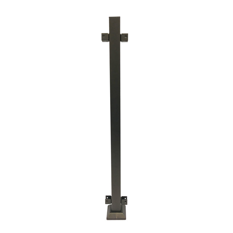 Poteau en acier Fe26 avec rails (rail de 42 po), H 46 po x l 5 po
